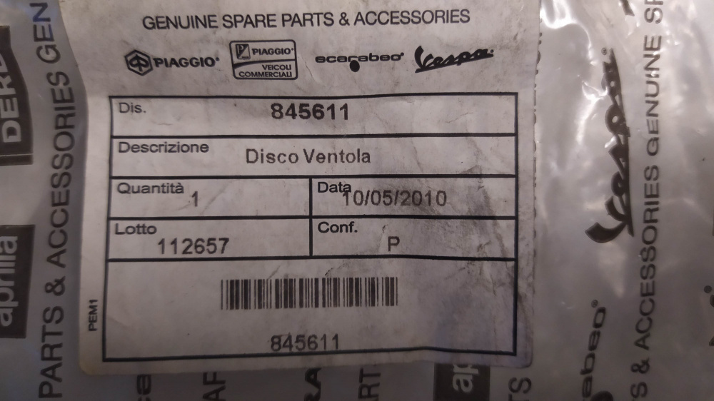 ventola puleggia vari modelli piaggio aprilia