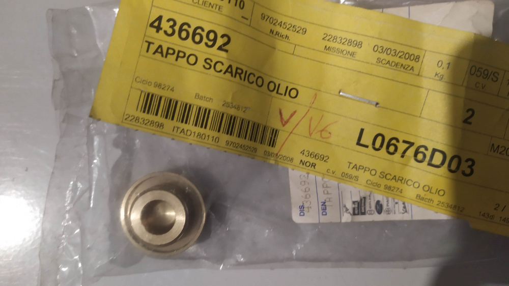 tappo scarico olio