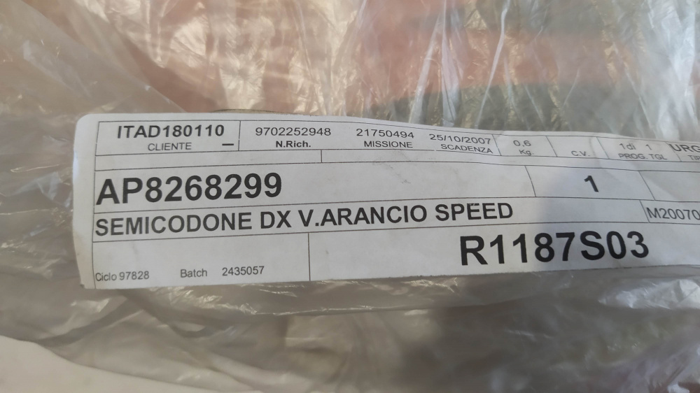 semicodone dx v.arancio speed aprilia sr 50 ´09