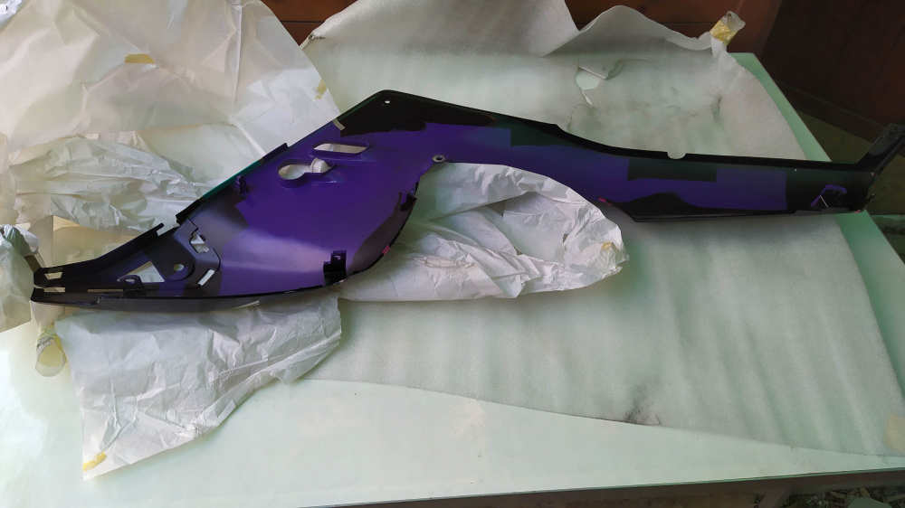 carena posteriore sx nero/acqua/viola honda nsr 125 r - attacco distaccato -