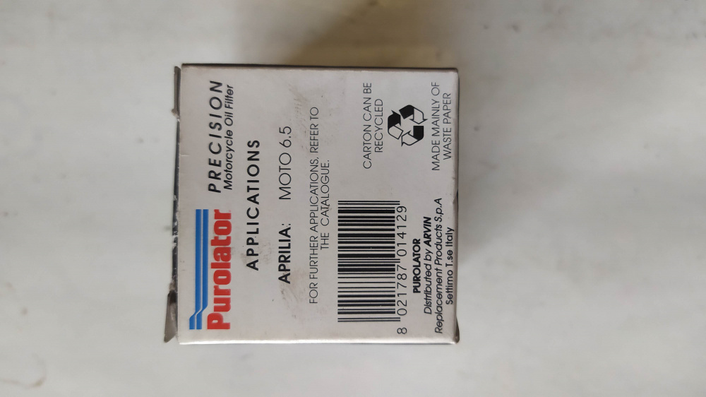 filtro olio aprilia moto 6.5